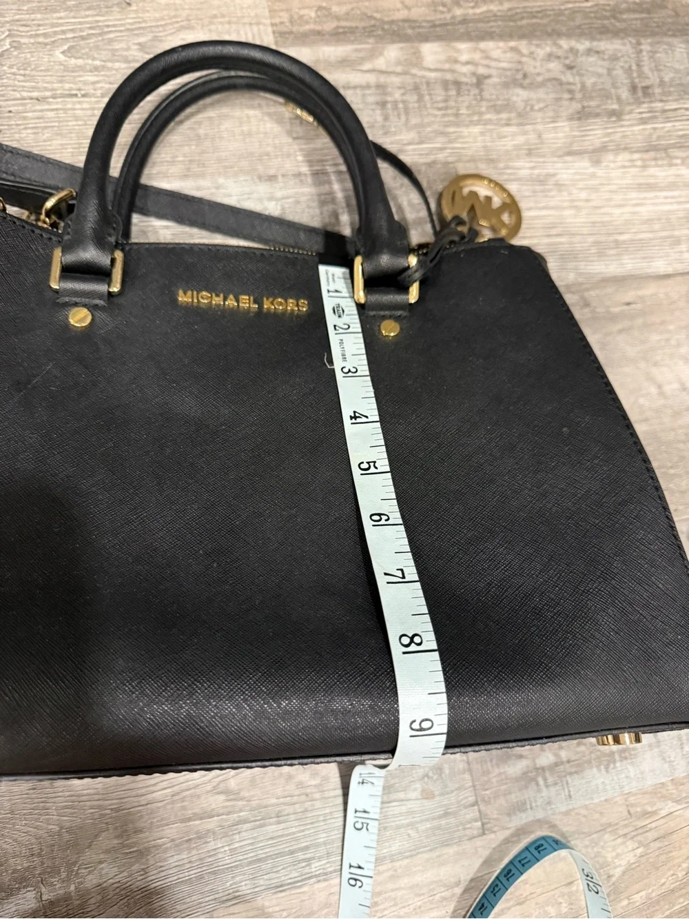 Michael Kors Black Saffiano Satchel with Gold Hardware - Picture 6 of 10